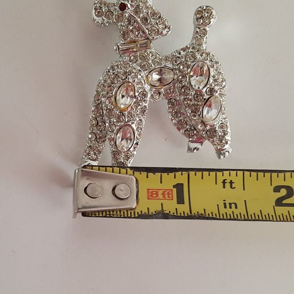 Vintage PELL Signed French Poodle Figural Rhinestone Brooch Pin - Picture 13 of 13
